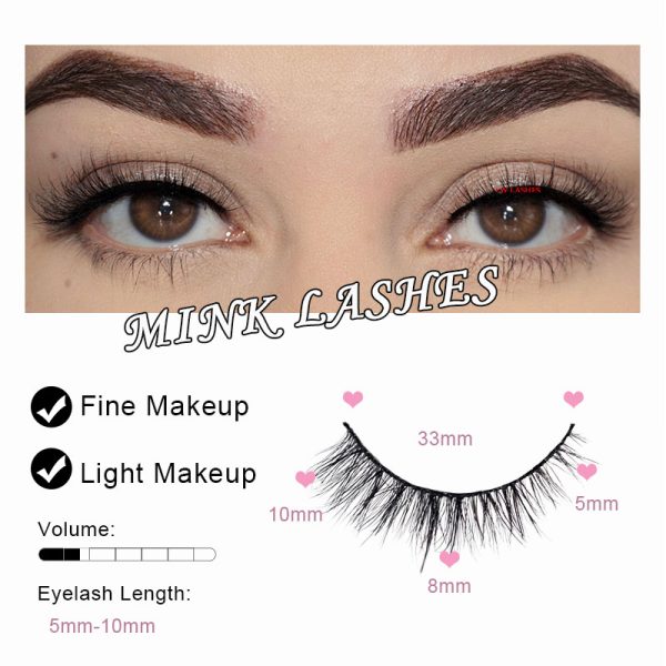 Rosie (12MM natural 3D mink fur false eyelashes short false eyelashes) - Image 3
