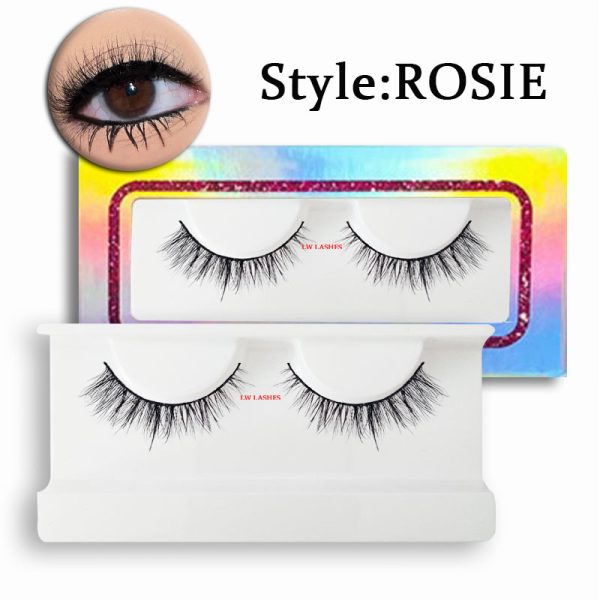 Rosie (12MM natural 3D mink fur false eyelashes short false eyelashes)