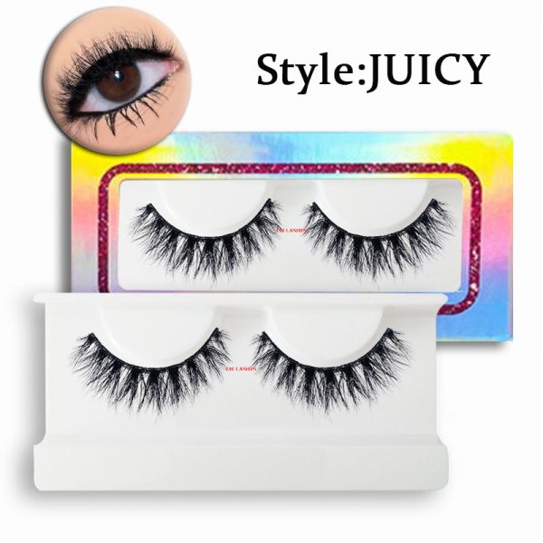 Juicy (12MM natural 3D mink fur false eyelashes short false eyelashes)