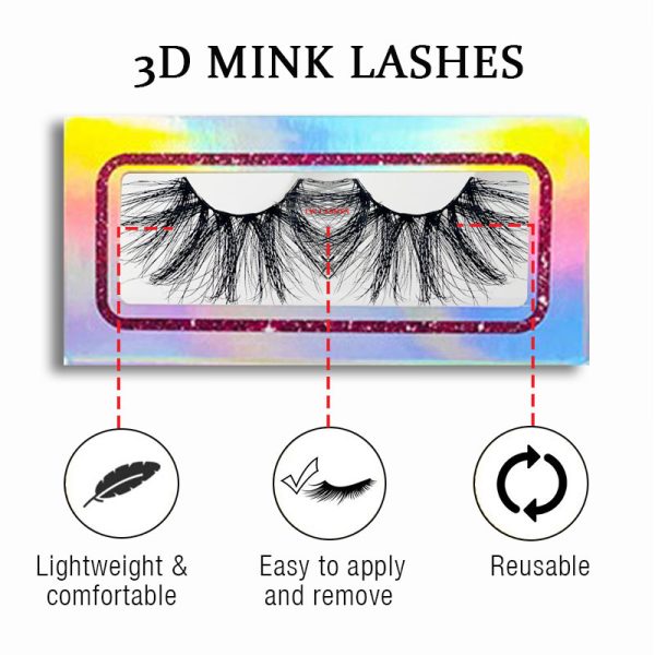 My Type (30MM natural 3D mink false eyelashes with multiple layers of thick, curly, messy and exaggerated long false eyelashes) - Image 2