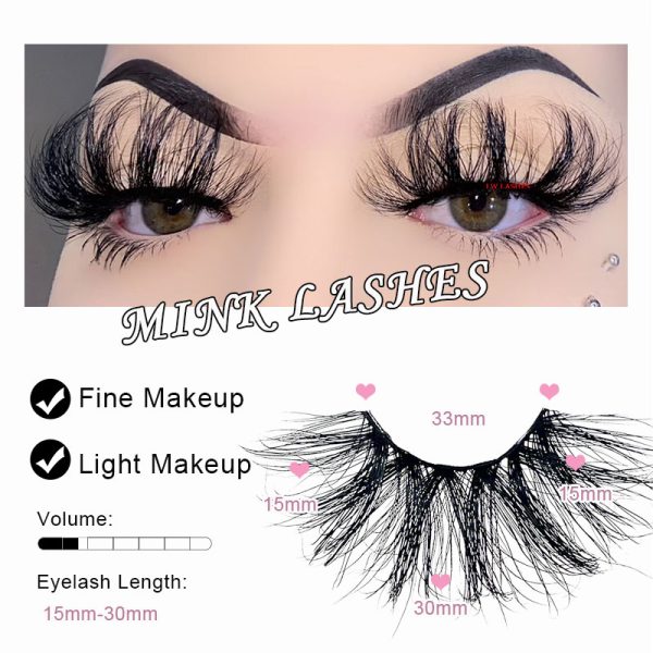My Type (30MM natural 3D mink false eyelashes with multiple layers of thick, curly, messy and exaggerated long false eyelashes) - Image 3