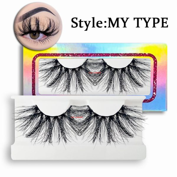My Type (30MM natural 3D mink false eyelashes with multiple layers of thick, curly, messy and exaggerated long false eyelashes)