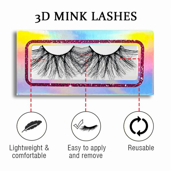 LA MALA (30MM natural 3D mink false eyelashes with multiple layers of thick, curly, messy and exaggerated long false eyelashes) - Image 2