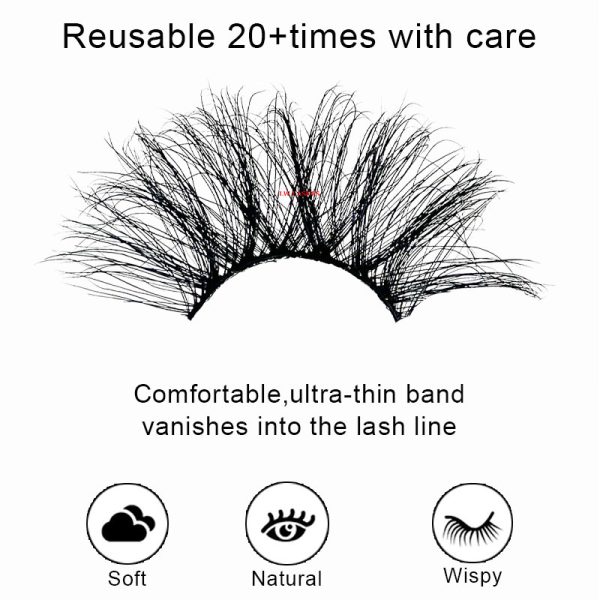 LA MALA (30MM natural 3D mink false eyelashes with multiple layers of thick, curly, messy and exaggerated long false eyelashes) - Image 4
