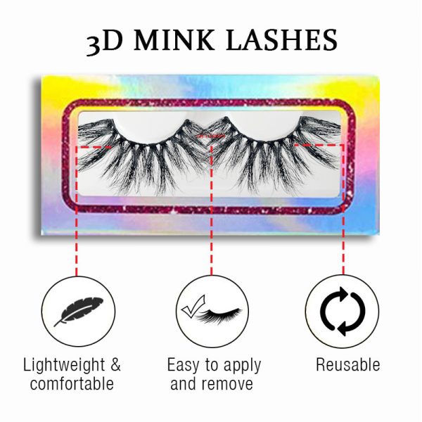 FUN GIRL (30MM natural 3D mink false eyelashes with multiple layers of thick, curly, messy and exaggerated long false eyelashes) - Image 2