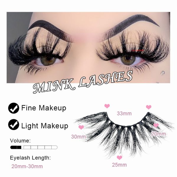 FUN GIRL (30MM natural 3D mink false eyelashes with multiple layers of thick, curly, messy and exaggerated long false eyelashes) - Image 3