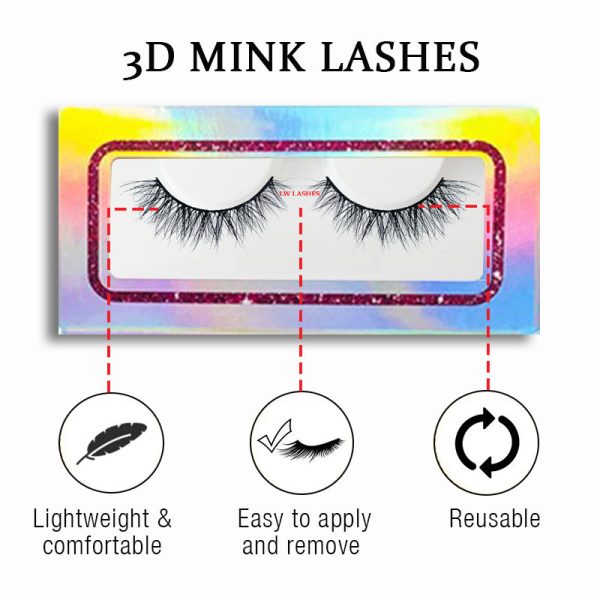 Baddie (12MM natural 3D mink fur false eyelashes short false eyelashes) - Image 2