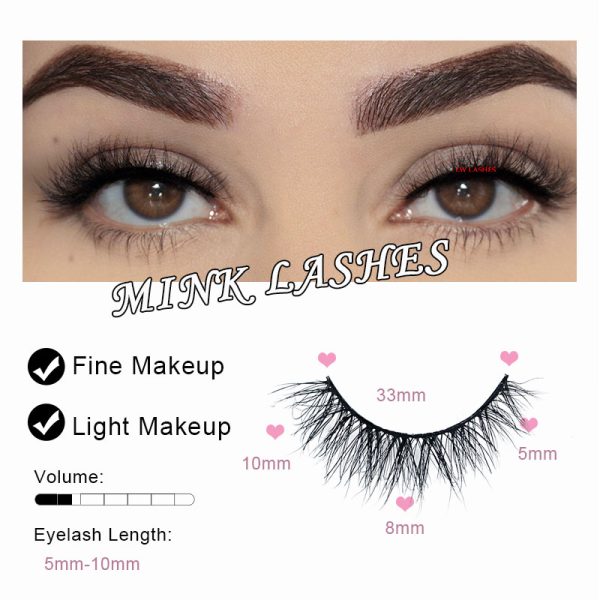 Baddie (12MM natural 3D mink fur false eyelashes short false eyelashes) - Image 3