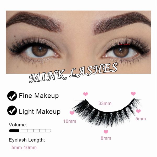 CUBANA (12MM natural 3D mink fur false eyelashes short false eyelashes) - Image 3