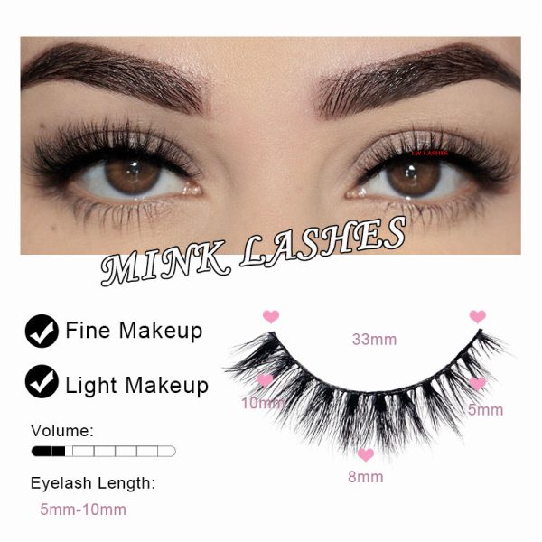 EDEN (12MM natural 3D mink fur false eyelashes short false eyelashes) - Image 3
