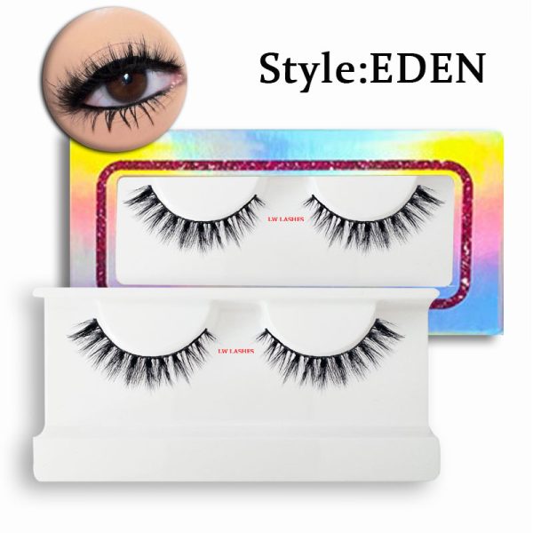 EDEN (12MM natural 3D mink fur false eyelashes short false eyelashes)