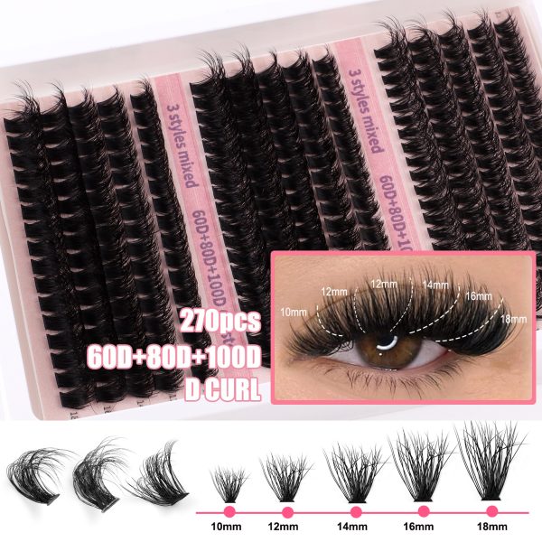 60P+80P+100P Mega Volume Wispy Clusters 120 clusters,3D curls KIT - Image 4