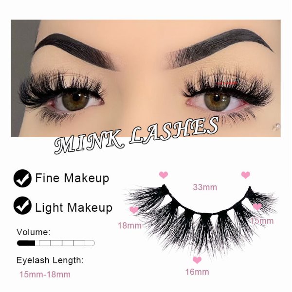 ARI (18MM natural 3D mink fur false eyelashes short false eyelashes) - Image 3