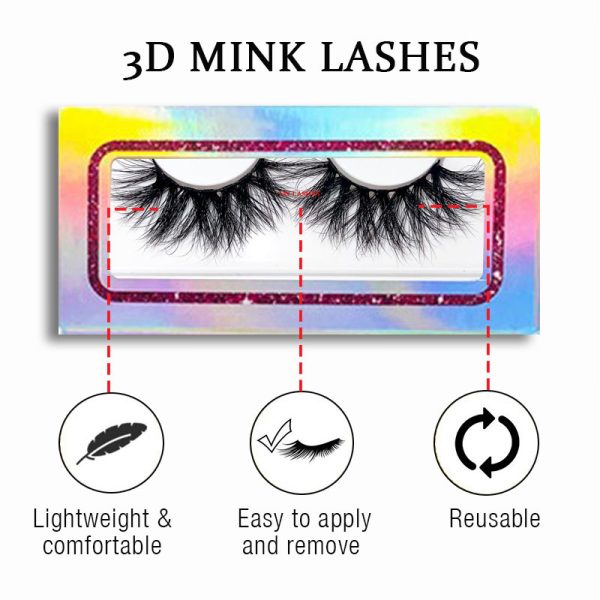 Aquarius (20MM natural 3D mink false eyelashes, European and American multi-layer dense cross curled messy false eyelashes) - Image 2