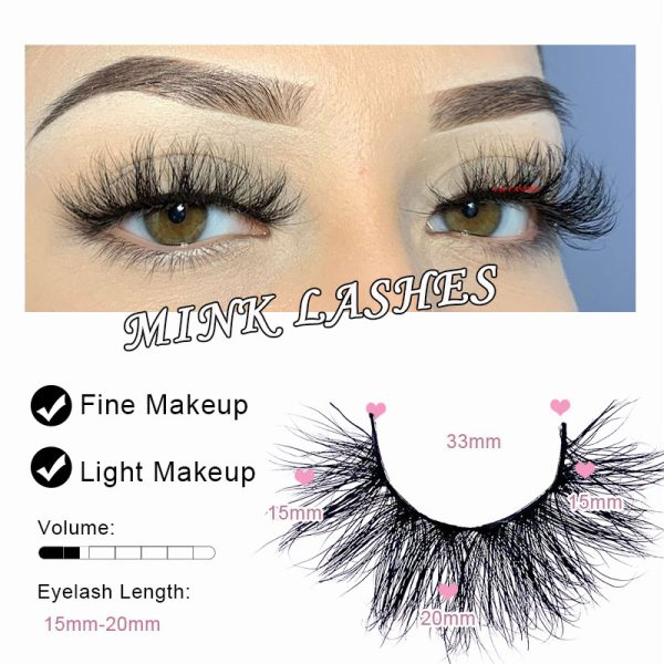 Ashley (20MM natural 3D mink false eyelashes, European and American multi-layer dense cross curled messy false eyelashes) - Image 3