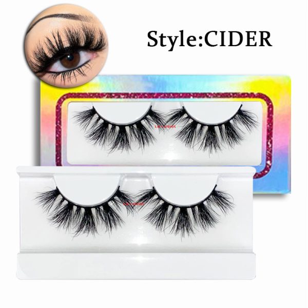 Cider (20MM natural 3D mink false eyelashes, European and American multi-layer dense cross curled messy false eyelashes)
