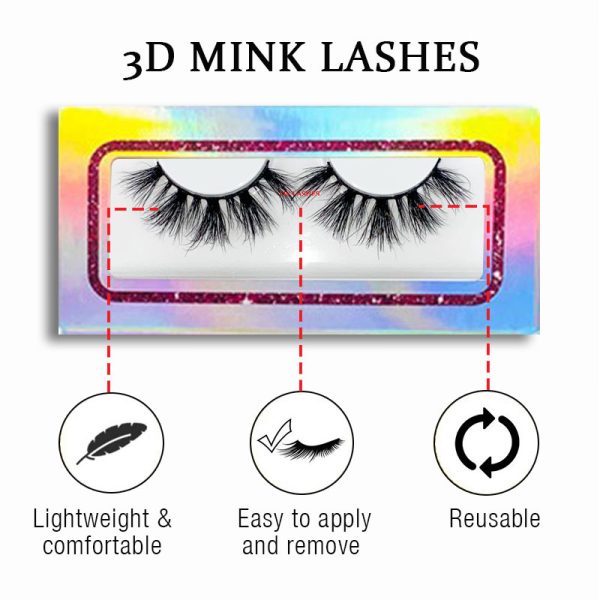 Cider (20MM natural 3D mink false eyelashes, European and American multi-layer dense cross curled messy false eyelashes) - Image 2