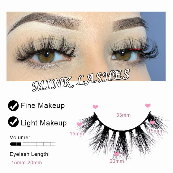 Cider (20MM natural 3D mink false eyelashes, European and American multi-layer dense cross curled messy false eyelashes) - Image 3