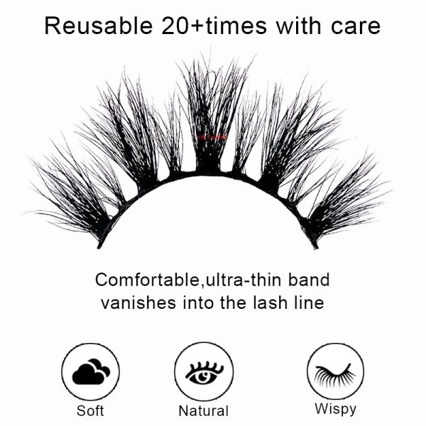Cider (20MM natural 3D mink false eyelashes, European and American multi-layer dense cross curled messy false eyelashes) - Image 4