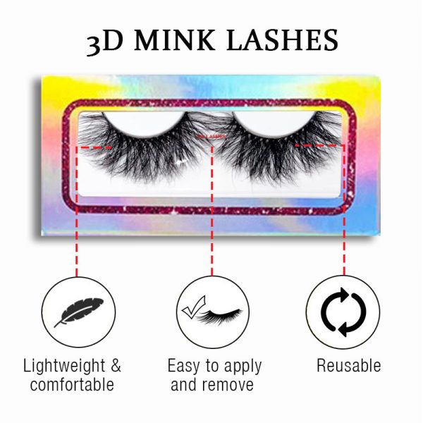 Diynah (20MM natural 3D mink false eyelashes, European and American multi-layer dense cross curled messy false eyelashes) - Image 2