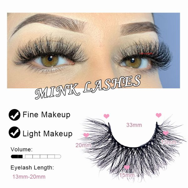 Diynah (20MM natural 3D mink false eyelashes, European and American multi-layer dense cross curled messy false eyelashes) - Image 3