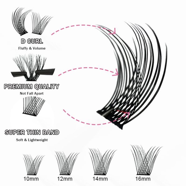 E style Mega Volume Wispy Clusters 120 clusters,3D curls KIT - Image 2