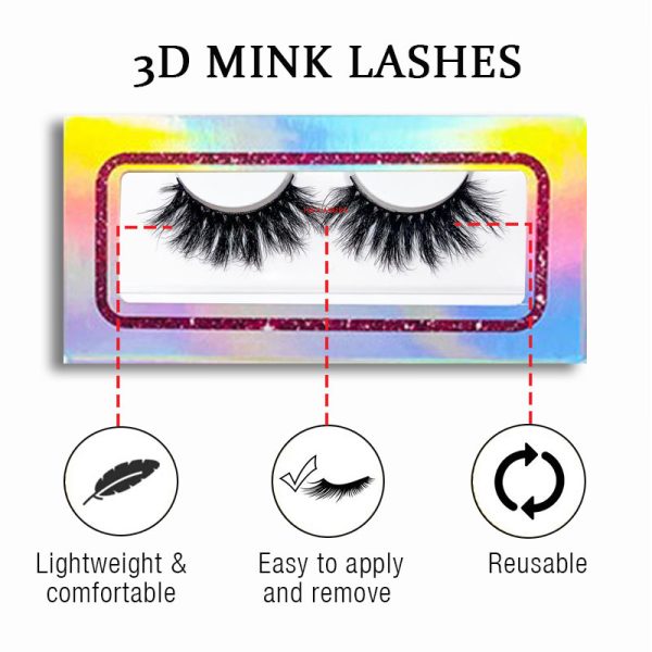 Emery (20MM natural 3D mink false eyelashes, European and American multi-layer dense cross curled messy false eyelashes) - Image 2