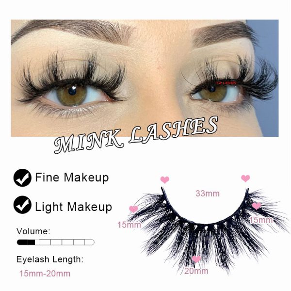 Emery (20MM natural 3D mink false eyelashes, European and American multi-layer dense cross curled messy false eyelashes) - Image 3