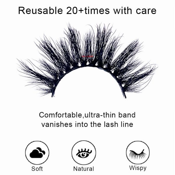 Emery (20MM natural 3D mink false eyelashes, European and American multi-layer dense cross curled messy false eyelashes) - Image 4