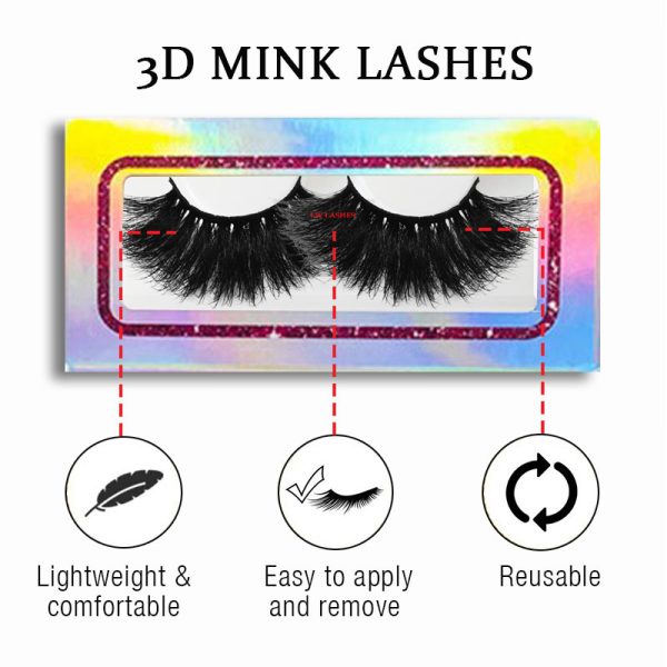 FNF (25MM natural 3D mink false eyelashes with multiple layers of thick, curly, messy and exaggerated long false eyelashes) - Image 2