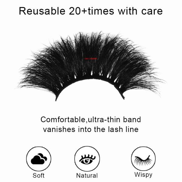 FNF (25MM natural 3D mink false eyelashes with multiple layers of thick, curly, messy and exaggerated long false eyelashes) - Image 3