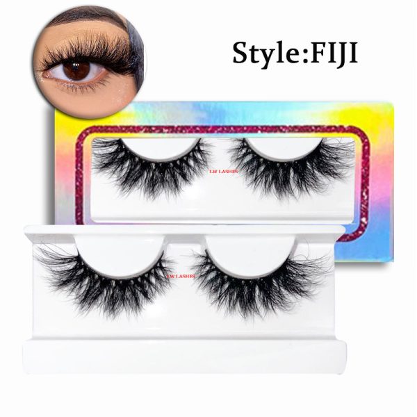 Fiji (20MM natural 3D mink false eyelashes, European and American multi-layer dense cross curled messy false eyelashes)