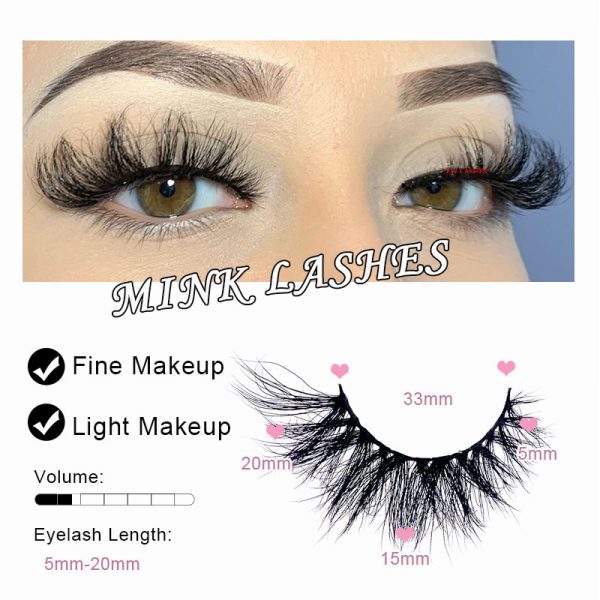 Fiji (20MM natural 3D mink false eyelashes, European and American multi-layer dense cross curled messy false eyelashes) - Image 3