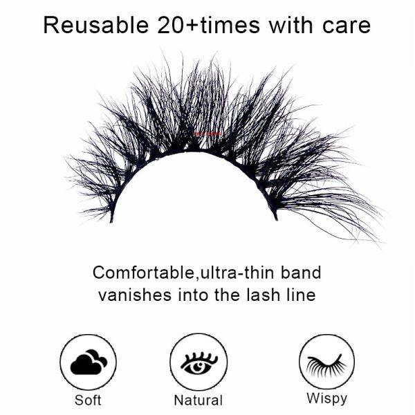 Fiji (20MM natural 3D mink false eyelashes, European and American multi-layer dense cross curled messy false eyelashes) - Image 4