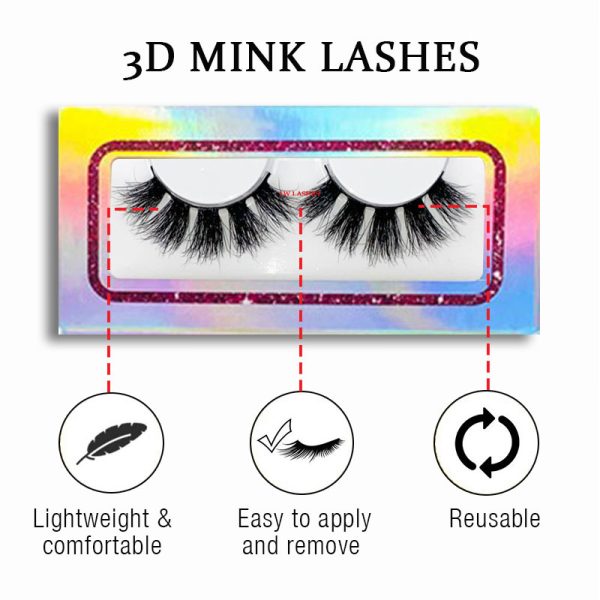 Gorgg (20MM natural 3D mink false eyelashes, European and American multi-layer dense cross curled messy false eyelashes) - Image 2
