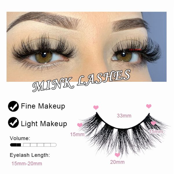 Gorgg (20MM natural 3D mink false eyelashes, European and American multi-layer dense cross curled messy false eyelashes) - Image 3
