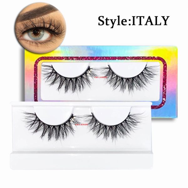 ITALY (18MM natural 3D mink fur false eyelashes short false eyelashes)