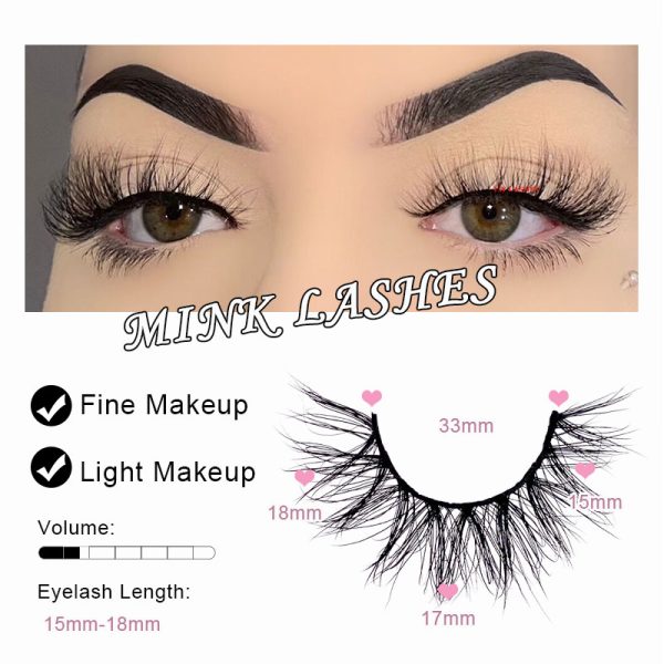 ITALY (18MM natural 3D mink fur false eyelashes short false eyelashes) - Image 3