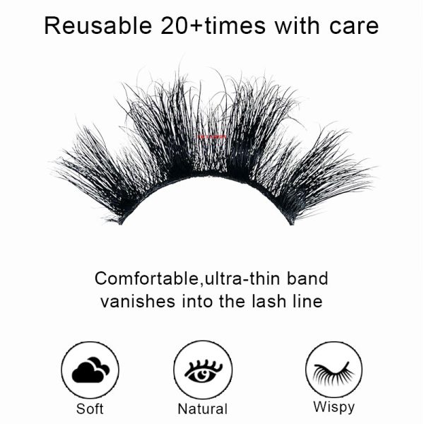 Jizzle (25MM natural 3D mink false eyelashes with multiple layers of thick, curly, messy and exaggerated long false eyelashes) - Image 4