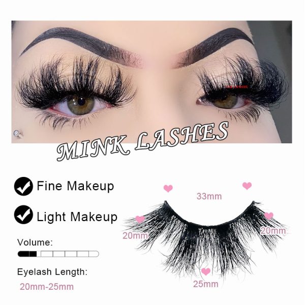 Jizzle (25MM natural 3D mink false eyelashes with multiple layers of thick, curly, messy and exaggerated long false eyelashes) - Image 3