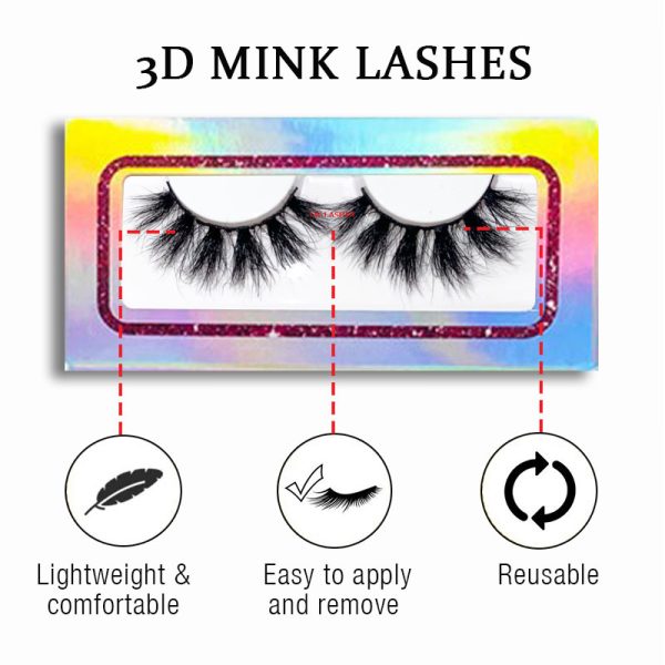 Kinky (20MM natural 3D mink false eyelashes, European and American multi-layer dense cross curled messy false eyelashes) - Image 2