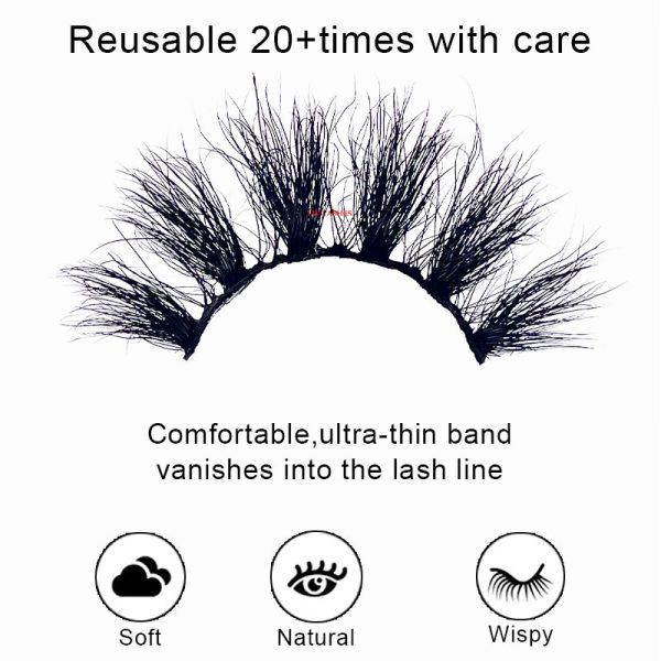 Kinky (20MM natural 3D mink false eyelashes, European and American multi-layer dense cross curled messy false eyelashes) - Image 4