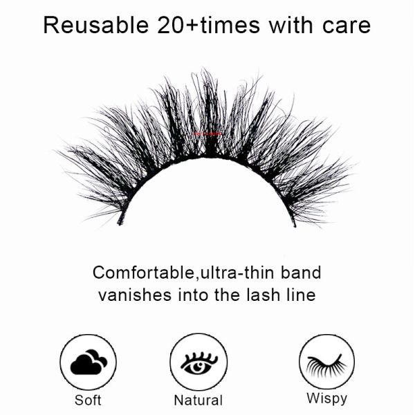 LINDA (20MM natural 3D mink false eyelashes, European and American multi-layer dense cross curled messy false eyelashes) - Image 4