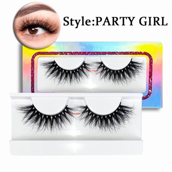 Party Girl (18MM natural 3D mink fur false eyelashes short false eyelashes)