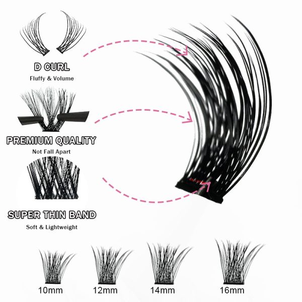 B style Mega Volume Wispy Clusters 120 clusters,3D curls KIT - Image 2