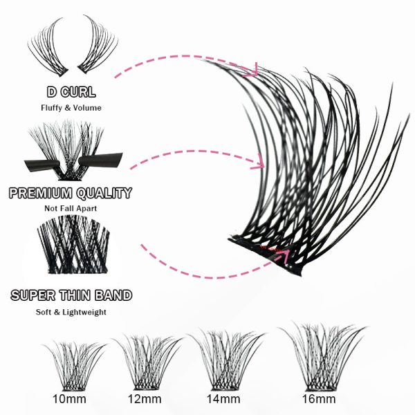 C style Mega Volume Wispy Clusters 120 clusters,3D curls KIT - Image 2