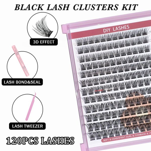 C style Mega Volume Wispy Clusters 120 clusters,3D curls KIT - Image 3