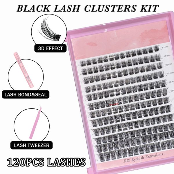 C02 style Mega Volume Wispy Clusters 120 clusters,3D curls KIT - Image 3