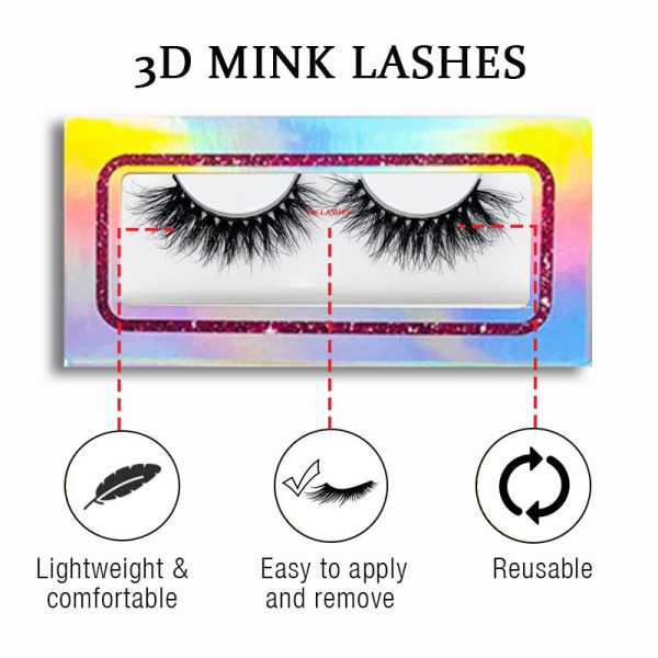 MVP (20MM natural 3D mink false eyelashes, European and American multi-layer dense cross curled messy false eyelashes) - Image 2