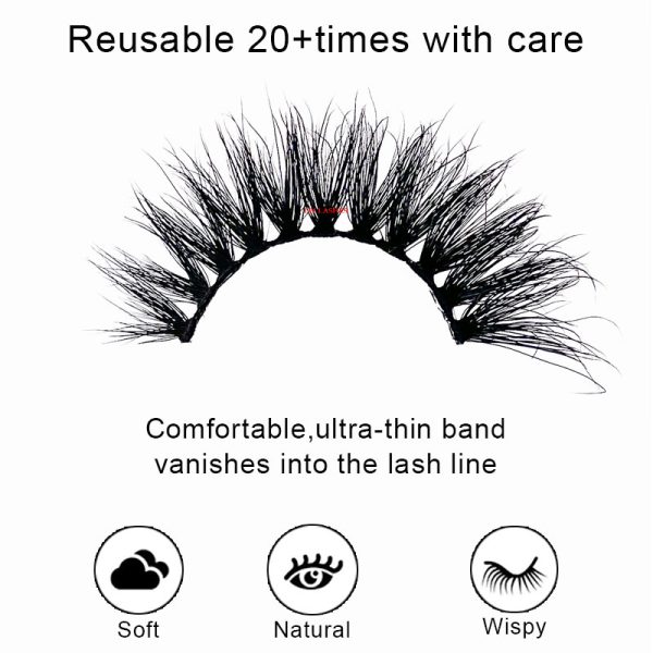 MVP (20MM natural 3D mink false eyelashes, European and American multi-layer dense cross curled messy false eyelashes) - Image 4